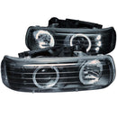 ANZO 1999-2002 Chevrolet Silverado 1500 Projector Headlights w/ Halo Black - anz111189