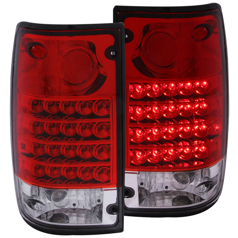 ANZO 1989-1995 Toyota Pickup LED Taillights Red/Clear - anz311043
