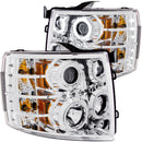 ANZO 2007-2013 Chevrolet Silverado 1500 Projector Headlights w/ Halo Chrome - anz111086