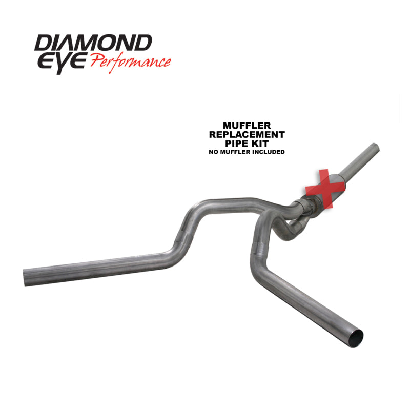 Diamond Eye KIT 4in CB MFLR RPLCMENT PIPE DUAL SS: 2004.5-2007.5 DODGE CUMMINS 600 - depK4236S-RP