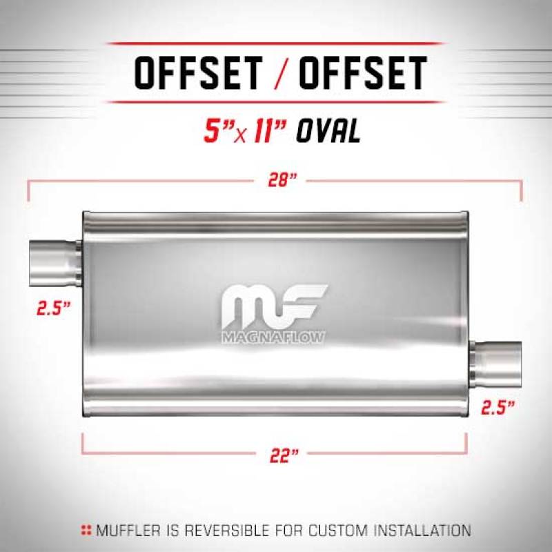 MagnaFlow Muffler Mag SS 22X5X11 2.5 O/O - mag14577
