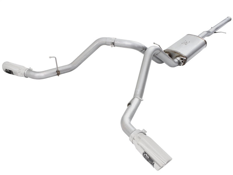 aFe Mach Force-XP Exhaust 3in Cat-Back SS 14-15 GM 1500 Trucks 4.3L/5.3L Dual Split w/ Polished Tip - afe49-44057-P