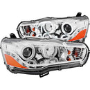 ANZO 2008-2015 Mitsubishi Lancer Projector Headlights w/ Halo Chrome (CCFL) - anz121427