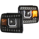 ANZO 2014-2015 Gmc Sierra Projector Headlights w/ U-Bar Black - anz111316