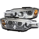 ANZO 2012-2015 BMW 3 Series Projector Headlights w/ U-Bar Chrome (HID Compatible) - anz121507