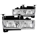 ANZO 1988-1998 Chevrolet C1500 Crystal Headlights Chrome w/o Bulbs - anz111136