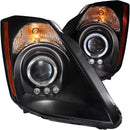 ANZO 2003-2005 Nissan 350Z Projector Headlights w/ Halo Black - anz121444