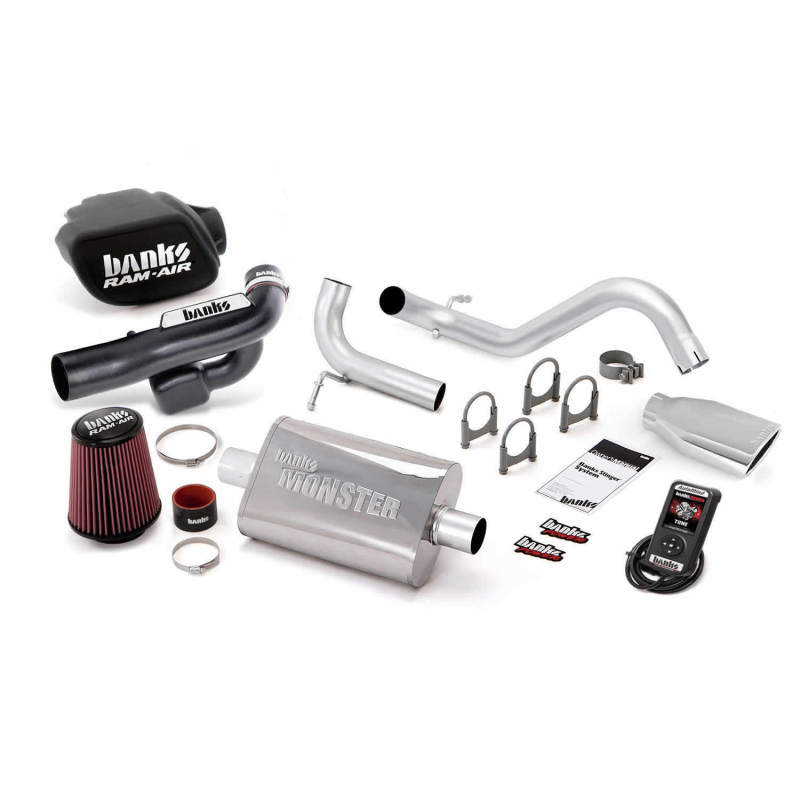 Banks Power 12-14 Jeep 3.6L Wrangler (All) 2dr Stinger Sys w/ AutoMind - SS Single Exh w/ Chrome Tip - gbe51348