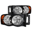 ANZO 2002-2005 Dodge Ram 1500 Crystal Headlights Black - anz111022