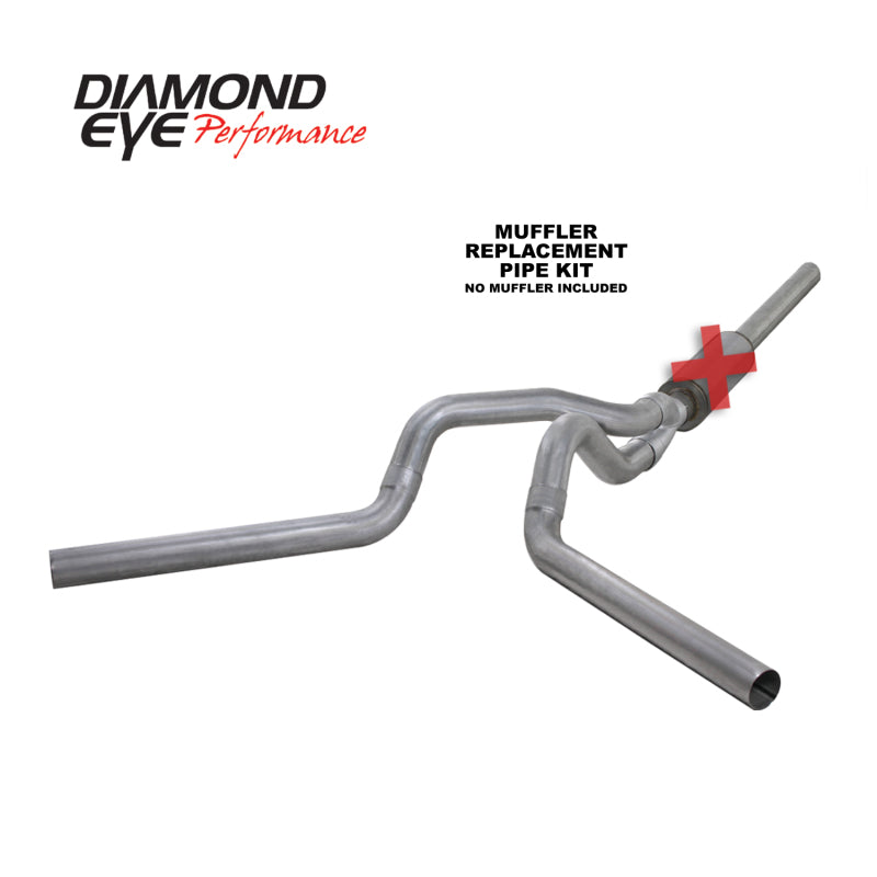 Diamond Eye KIT 4in CB MFLR RPLCMENT PIPE DUAL AL: 2004.5-2007.5 DODGE CUMMINS 600 - depK4236A-RP