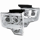 ANZO 2009-2014 Ford F-150 Projector Headlights w/ U-Bar Chrome - anz111264