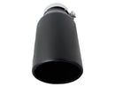 aFe Power MACH Force-Xp 4in In x 6in Out x 15in L Driver Side Clamp-On 4in 409 SS Exhaust Tip-Black - afe49T40601-B15