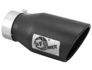 aFe Power Gas Exhaust Tip Black- 3 in In x 4.5 out X 9 in Long Bolt On (Black) - afe49T30451-B09