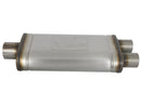 aFe MACHForce XP SS Muffler 3in Center Inlet / 2.5in Dual Outlets 18in L x 9in W x4in H Body - afe49M00018