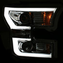 ANZO 2015-2016 Ford F-150 Projector Headlights w/ Plank Style Design Chrome w/ Amber - anz111348