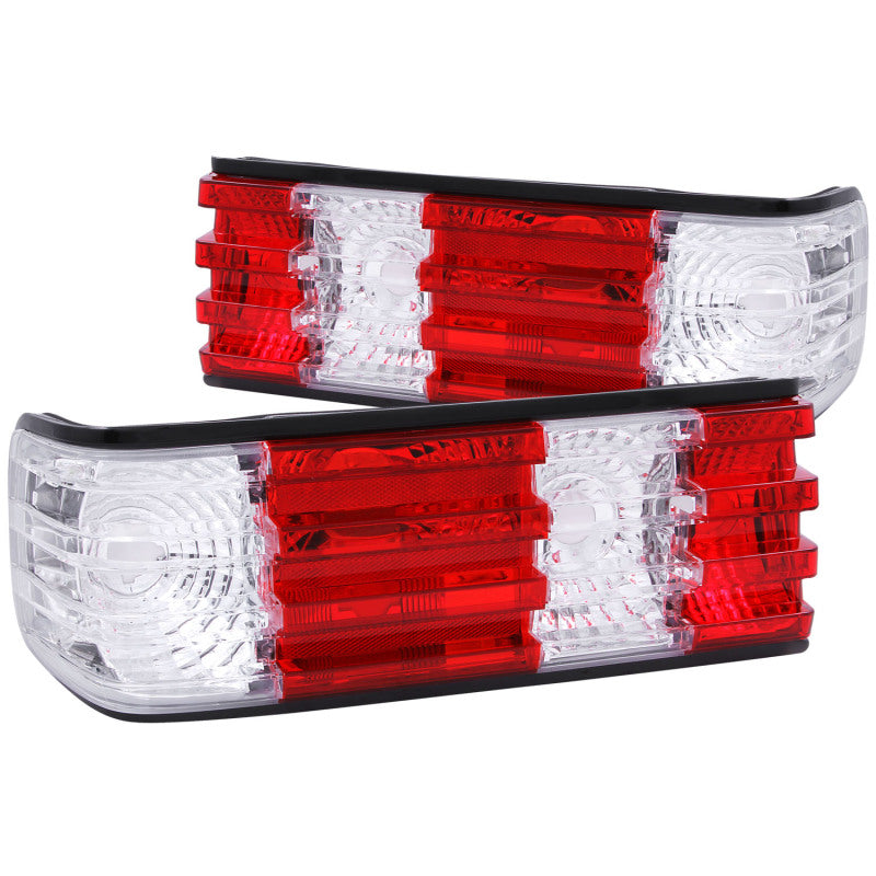 ANZO 1986-1991 Mercedes Benz S Class W126 Taillights Red/Clear - anz221132