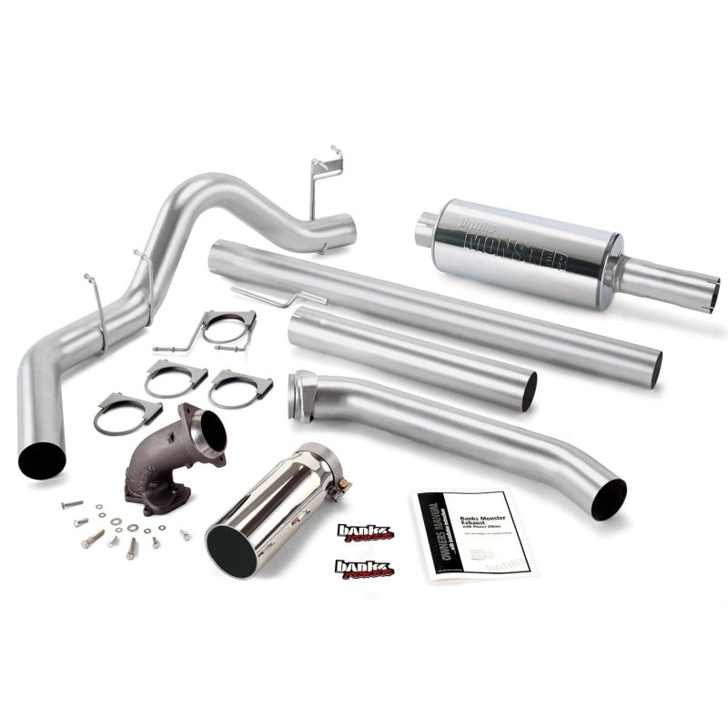 Banks Power 98-02 Dodge 5.9L Std Cab Monster Exh w/ Power Elbow - SS Single Exh w/ Chrome Tip - gbe48637