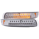 ANZO 1999-2002 Chevrolet Silverado 1500 LED Parking Lights Chrome w/ Amber Reflector - anz511054
