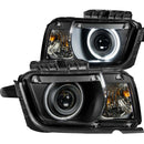 ANZO 2010-2013 Chevrolet Camaro Projector Headlights w/ Halo Black (CCFL) - anz121312