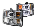 ANZO 2007-2013 Gmc Sierra 1500 Projector Headlights w/ U-Bar Chrome - anz111283