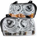 ANZO 2005-2010 Chrysler 300 Crystal Headlights w/ Halo Chrome (CCFL) - anz121137