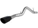 aFe MACHForce XP Exhaust 5in DPF-Back SS 11-13 GM Diesel Trucks V8-6.6L (td) (LML) (Blk Tip) - afe49-44041-B