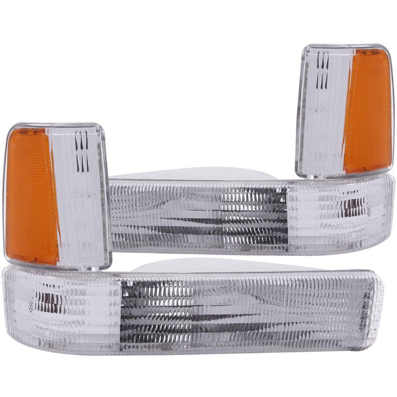 ANZO 1991-1996 Dodge Dakota Euro Parking Lights Chrome w/ Amber Reflector - anz511047
