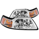 ANZO 1999-2004 Ford Mustang Crystal Headlights Chrome - anz121041