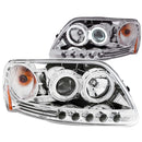 ANZO 1997.5-2003 Ford F-150 Projector Headlights w/ Halo Chrome 1pc - anz111054
