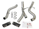 aFe ATLAS 4in DPF-Back Alum Steel Exhaust System w/Dual Exit Black Tip 2017 GM Duramax 6.6L (td) - afe49-04086-B