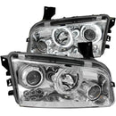 ANZO 2006-2010 Dodge Charger Projector Headlights w/ Halo Chrome (CCFL) - anz121217