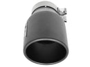 aFe MACH Force-Xp 3in 304 SS Metallic Black Exhaust Tip 3in In x 4-1/2in Out x 9in L Clamp-On Right - afe49T30451-B091