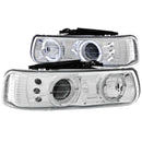 ANZO 1999-2002 Chevrolet Silverado 1500 Projector Headlights w/ Halo Chrome - anz111190