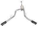 aFe MACHForce XP Exhaust 3in SS Dual Side Exit CB w/ Black Tips 2015 Ford F150 5.0L V8 CC/SB EC/LB - afe49-43074-B