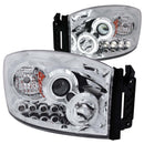 ANZO 2006-2008 Dodge Ram 1500 Projector Headlights w/ Halo Chrome (CCFL) - anz111103
