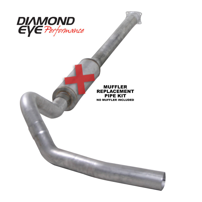 Diamond Eye KIT 4in CB MFLR RPLCMENT PIPE SGL AL: 01-05 CHEVY/GMC 6.6L 2500/3500 - depK4110A-RP