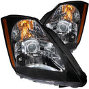 ANZO 2003-2005 Nissan 350Z Crystal Headlights Black - anz121108