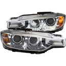 ANZO 2012-2015 BMW 3 Series Projector Headlights w/ U-Bar Chrome - anz121505
