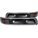 ANZO 1999-2002 Chevrolet Silverado 1500 Euro Parking Lights Black w/ Amber Reflector - anz511065
