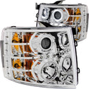 ANZO 2007-2013 Chevrolet Silverado 1500 Projector Headlights w/ Halo Chrome - anz111199
