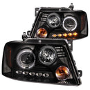 ANZO 2004-2008 Ford F-150 Projector Headlights w/ Halo and LED Black - anz111028