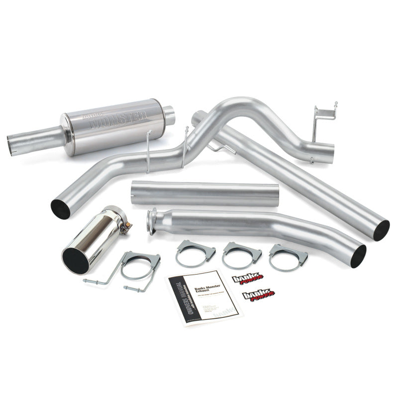 Banks Power 98-02 Dodge 5.9L Std Cab Monster Exhaust System - SS Single Exhaust w/ Chrome Tip - gbe48635