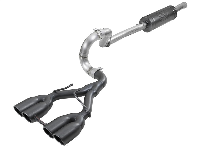 aFe Rebel Series 2.5in. 304 SS C/B Exhaust System 2018 Jeep Wrangler (JL) V6-3.6L - Black Tip - afe49-38071-B