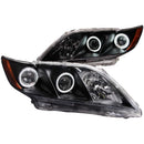 ANZO 2007-2009 Toyota Camry Projector Headlights w/ Halo Black - anz121181