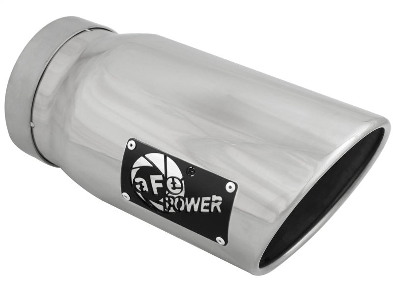 aFe Diesel Exhaust Tip Bolt On Polished 5in Inlet x 6in Outlet x 12in Long - afe49T50601-P12