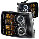 ANZO 2007-2013 Chevrolet Silverado 1500 Projector Headlights w/ Halo Black - anz111107