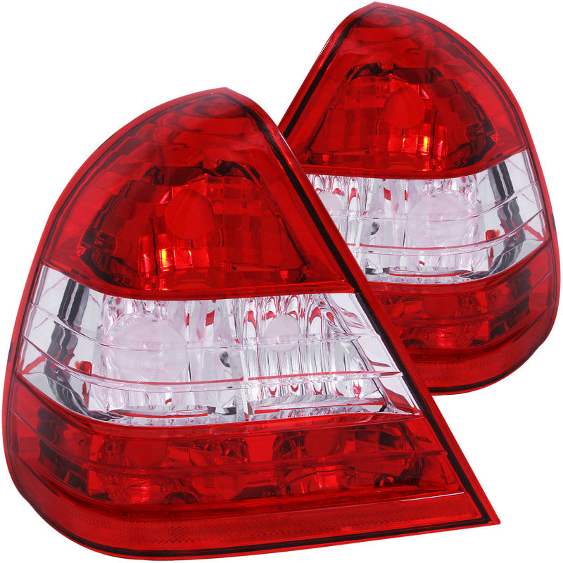 ANZO 1994-2000 Mercedes Benz C Class W202 Taillights Red/Clear - anz221157