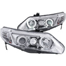 ANZO 2006-2011 Honda Civic Projector Headlights w/ Halo Chrome (CCFL) - anz121061