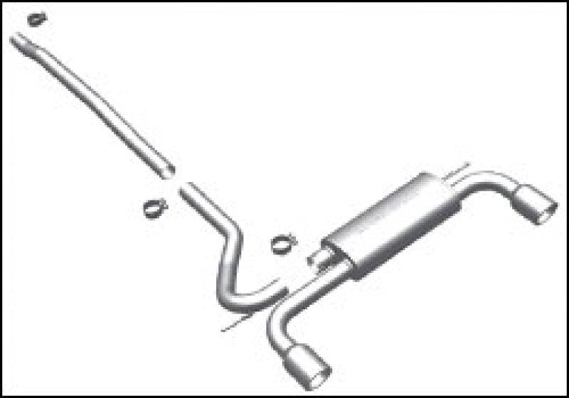 MagnaFlow Mini Countryman Dual Split Rear Exit Stainless Cat-Back Performance Exhaust - mag15490