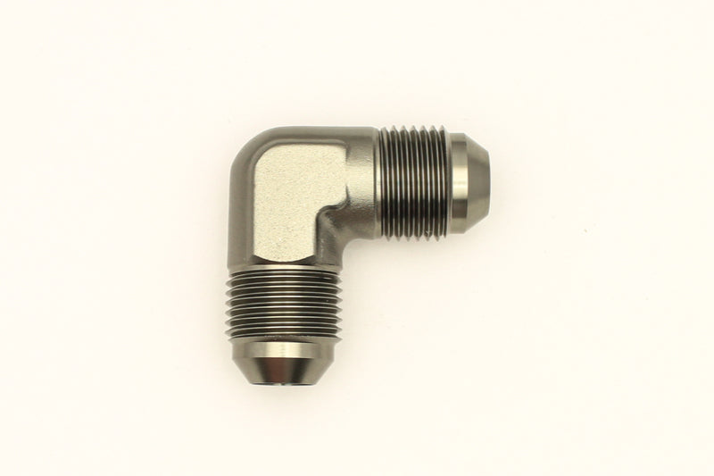 DeatschWerks 8AN Male Flare To 8AN Male Flare 90-Degree Coupler Fitting - dw6-02-0208